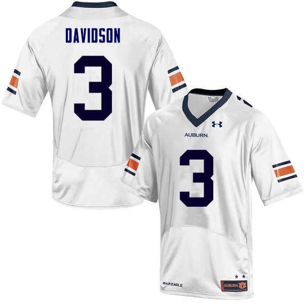 Men Auburn Tigers #3 Marlon Davidson College Football Jerseys Sale-White